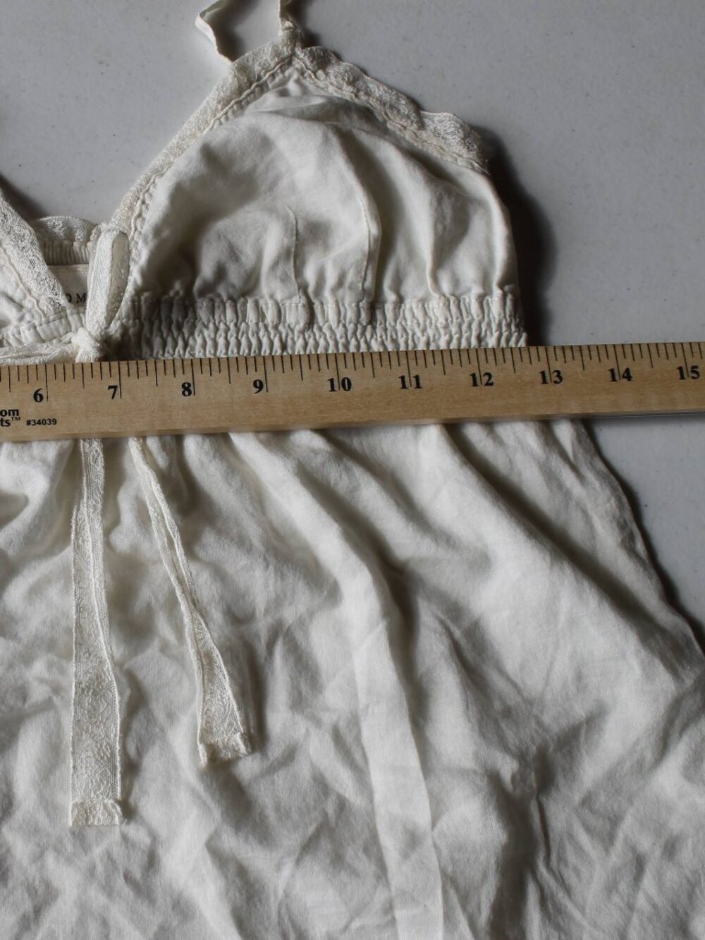 Vintage Abercrombie & Fitch Y2K Babydoll Cami Lace Trim Cream Coquette Size S - Picture 6 of 6